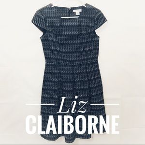 Liz Claiborne cap sleeve dress blue size 6 lined